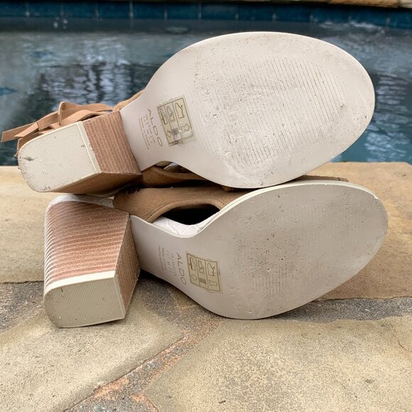 Aldo Lennoxville Suede Block Heel Booties Sz 7.5 - Picture 11 of 14